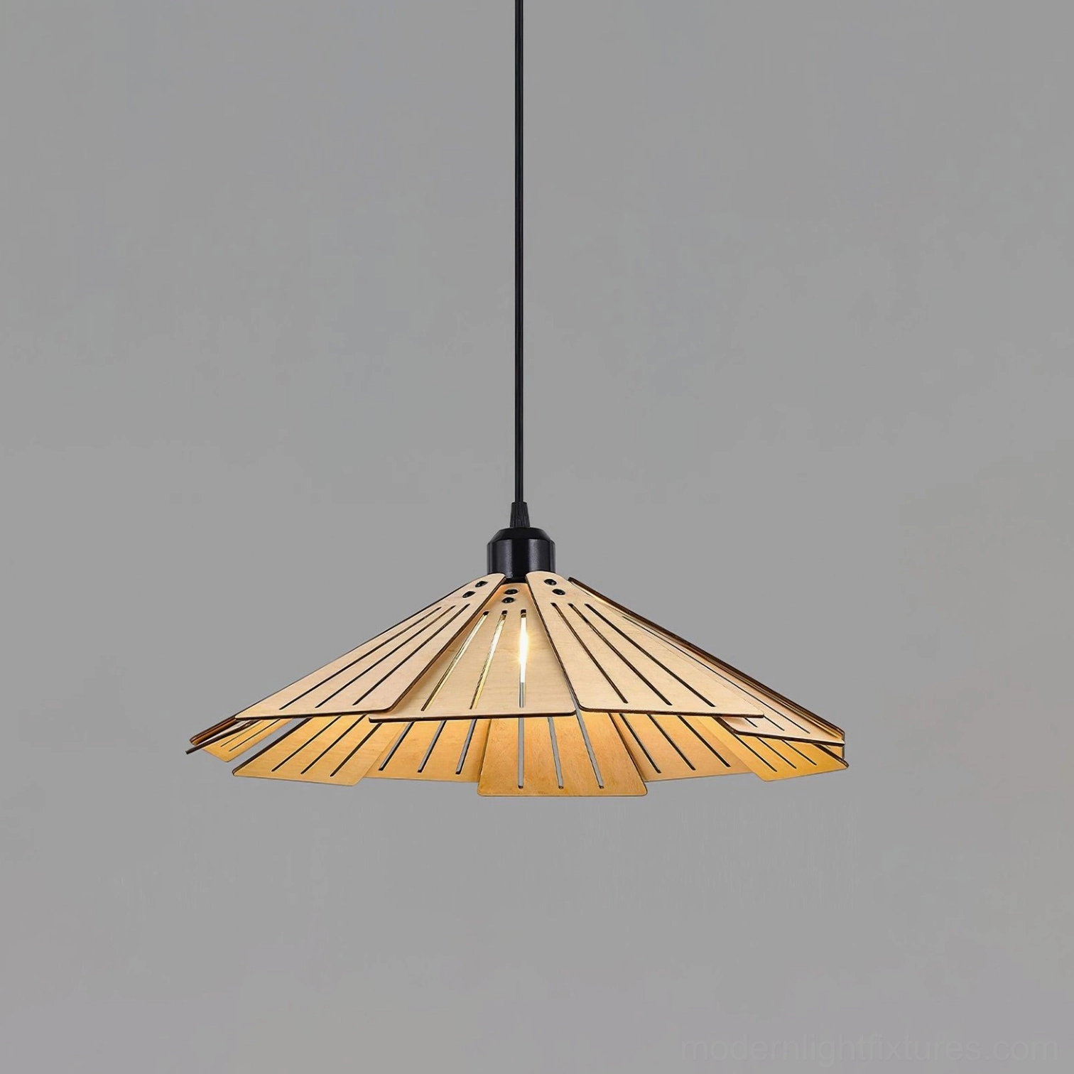 Delfina pendant lamp Model A natural wood color variant for Scandinavian interiors