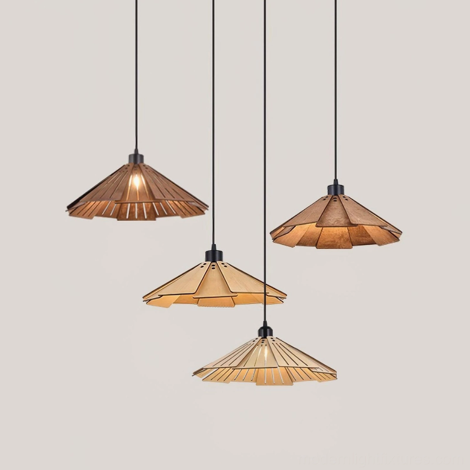 Delfina pendant light in Japandi interior design setting with natural materials