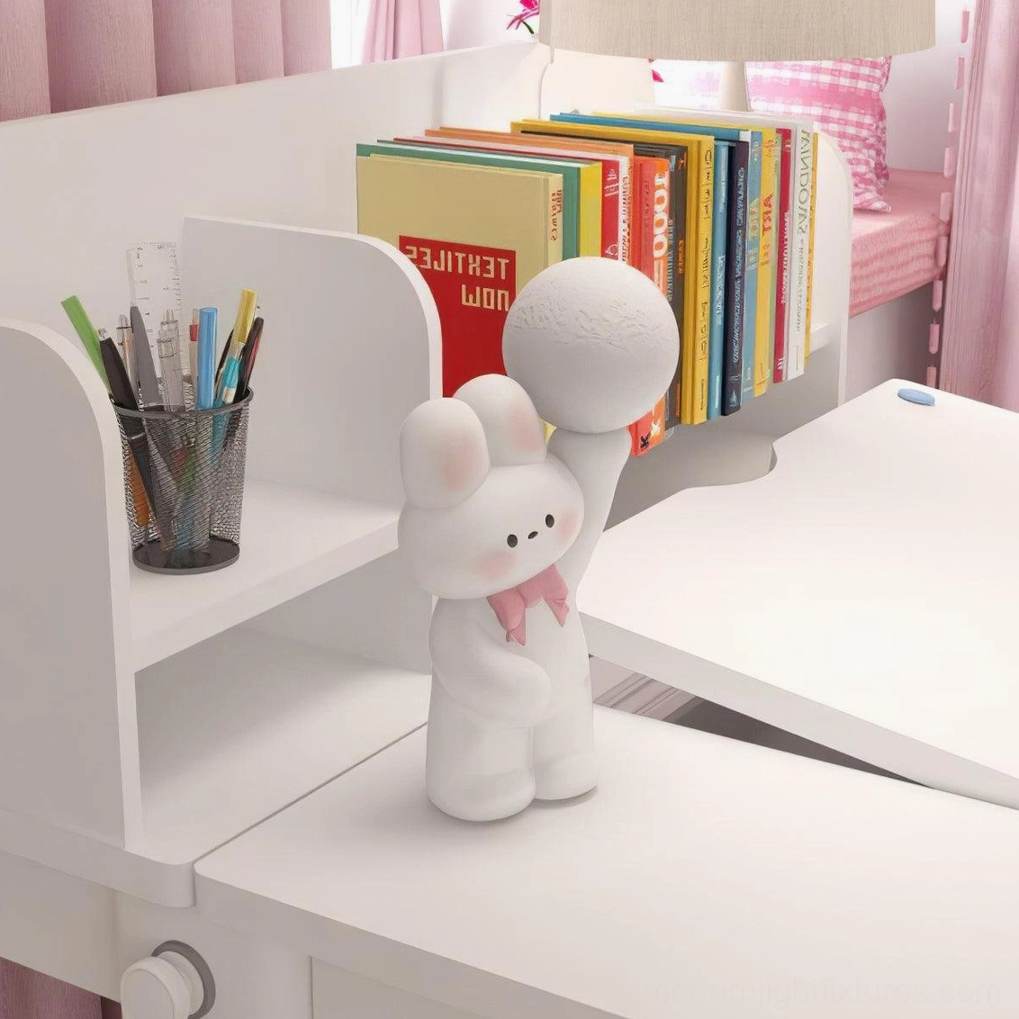 Designer rabbit table lamp with integrated LED - minimalist character lamp for modern living space