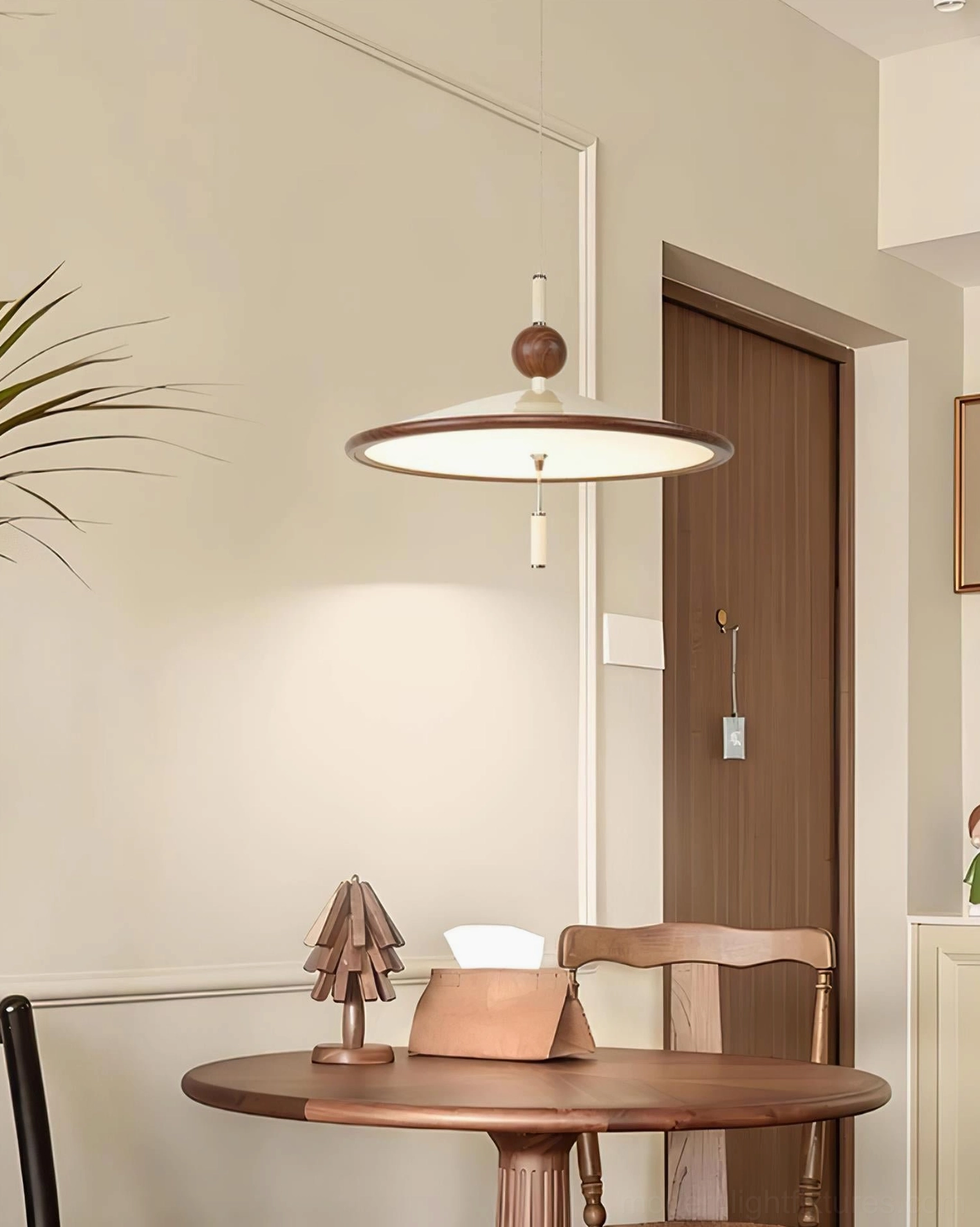 Devon mid-century modern pendant light sloped ceiling compatible installation demonstration