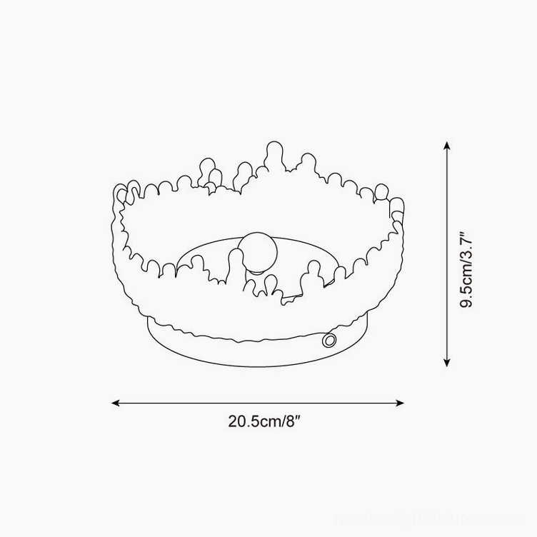 Dewdrop Halo table lamp dimension schematic technical drawing measurements specifications