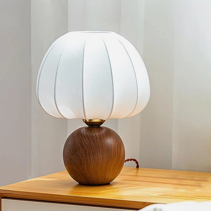 Dion compact Model A walnut table lamp bedside lighting intimate space soft warm glow