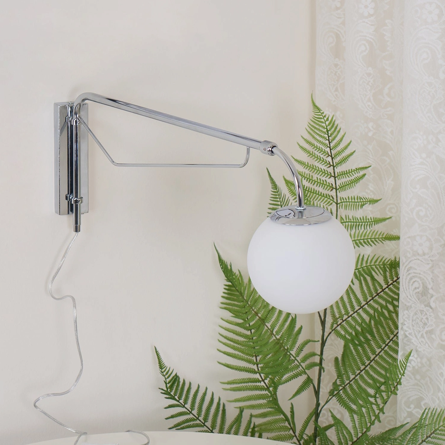 Dione adjustable swing arm wall sconce dimmer compatible atmospheric lighting control