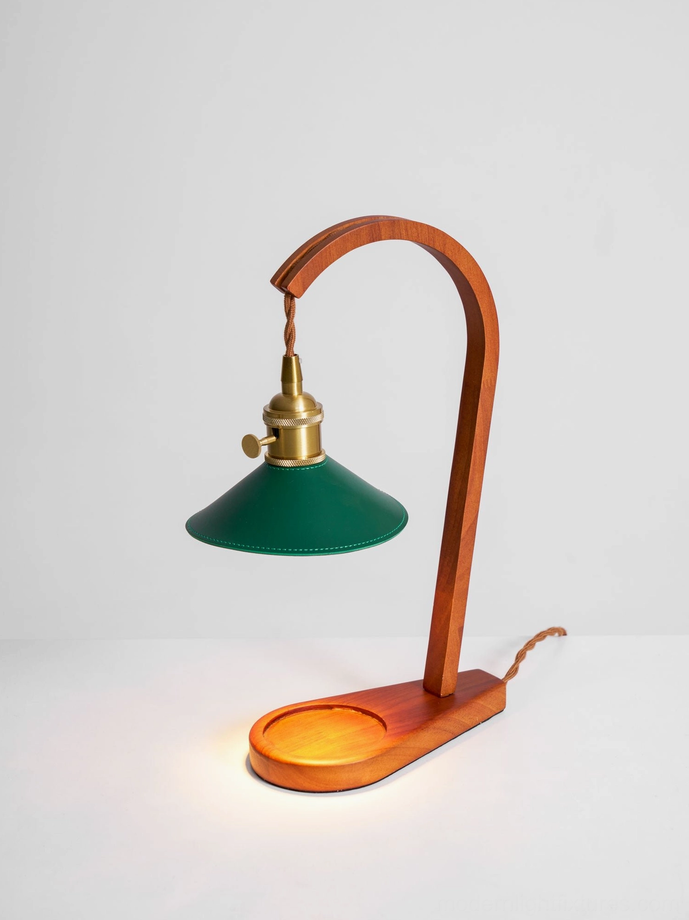 Diosa candle warmer lamp fabric and wood construction with warm ambient lighting effect