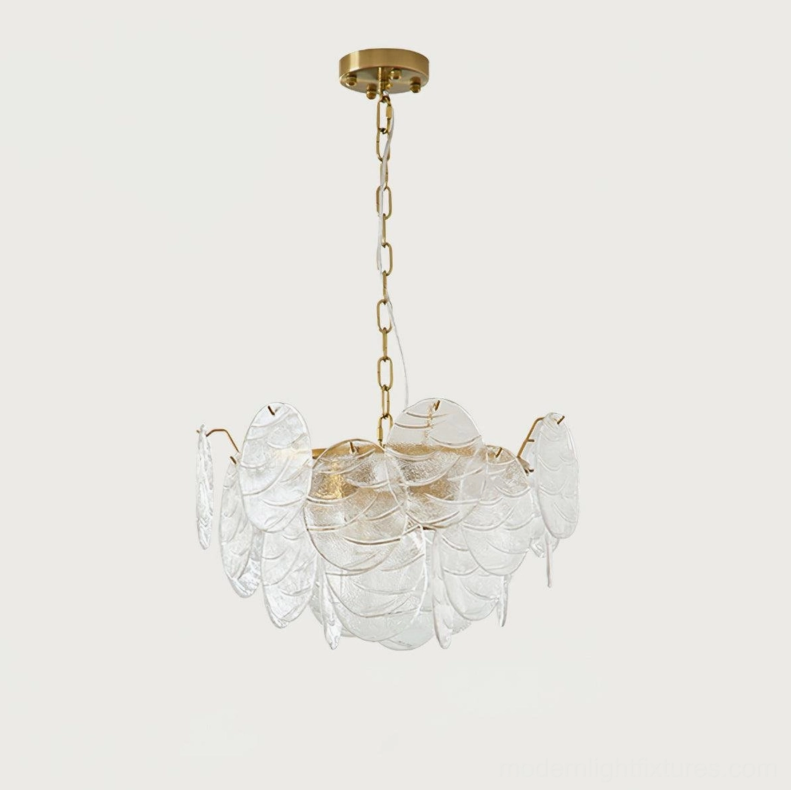 Gold disc Victorian chandelier with dimmer switch compatible soft mood lighting installed