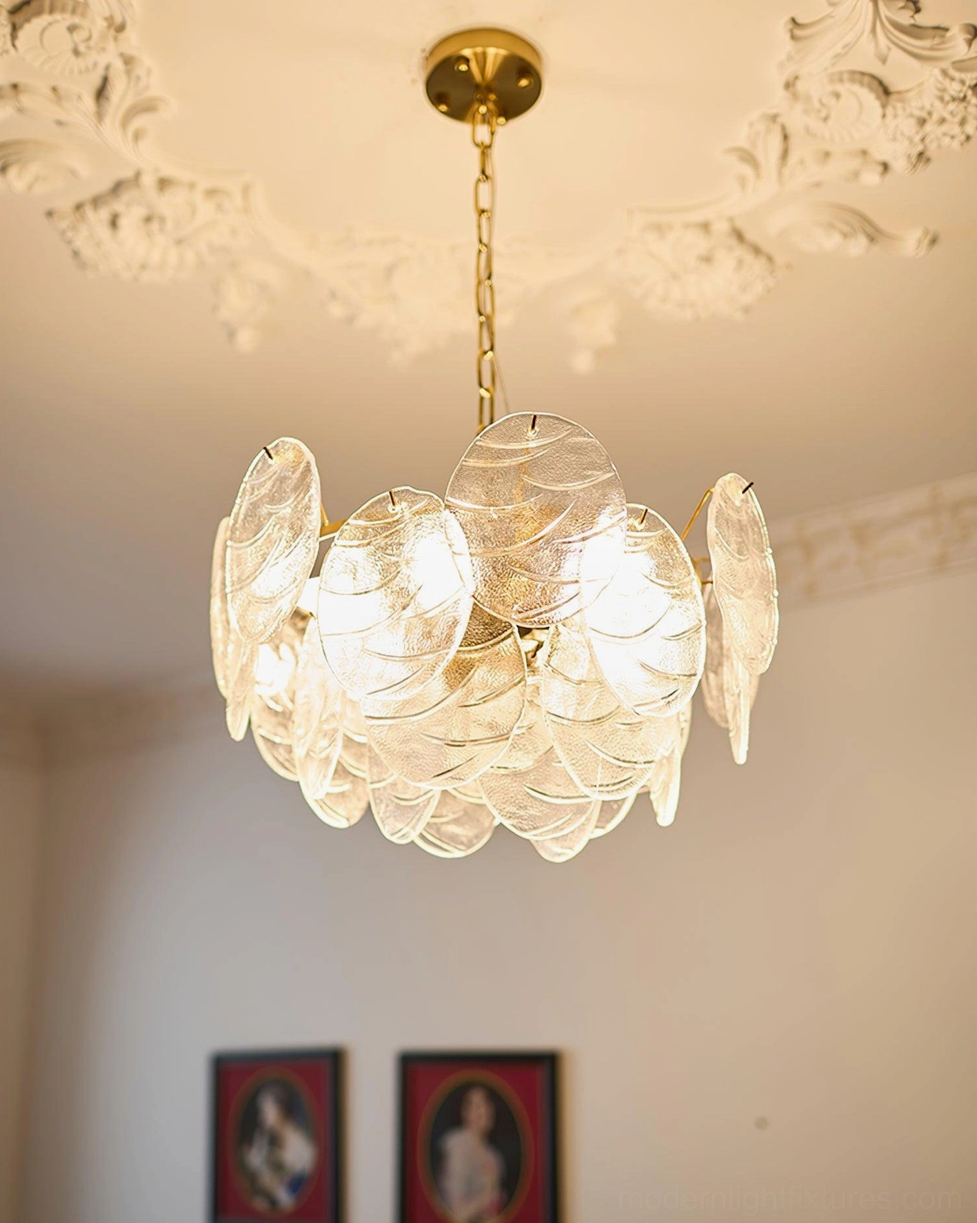 Victorian disc glass chandelier E14 bulb accommodates 15W incandescent or LED equivalent