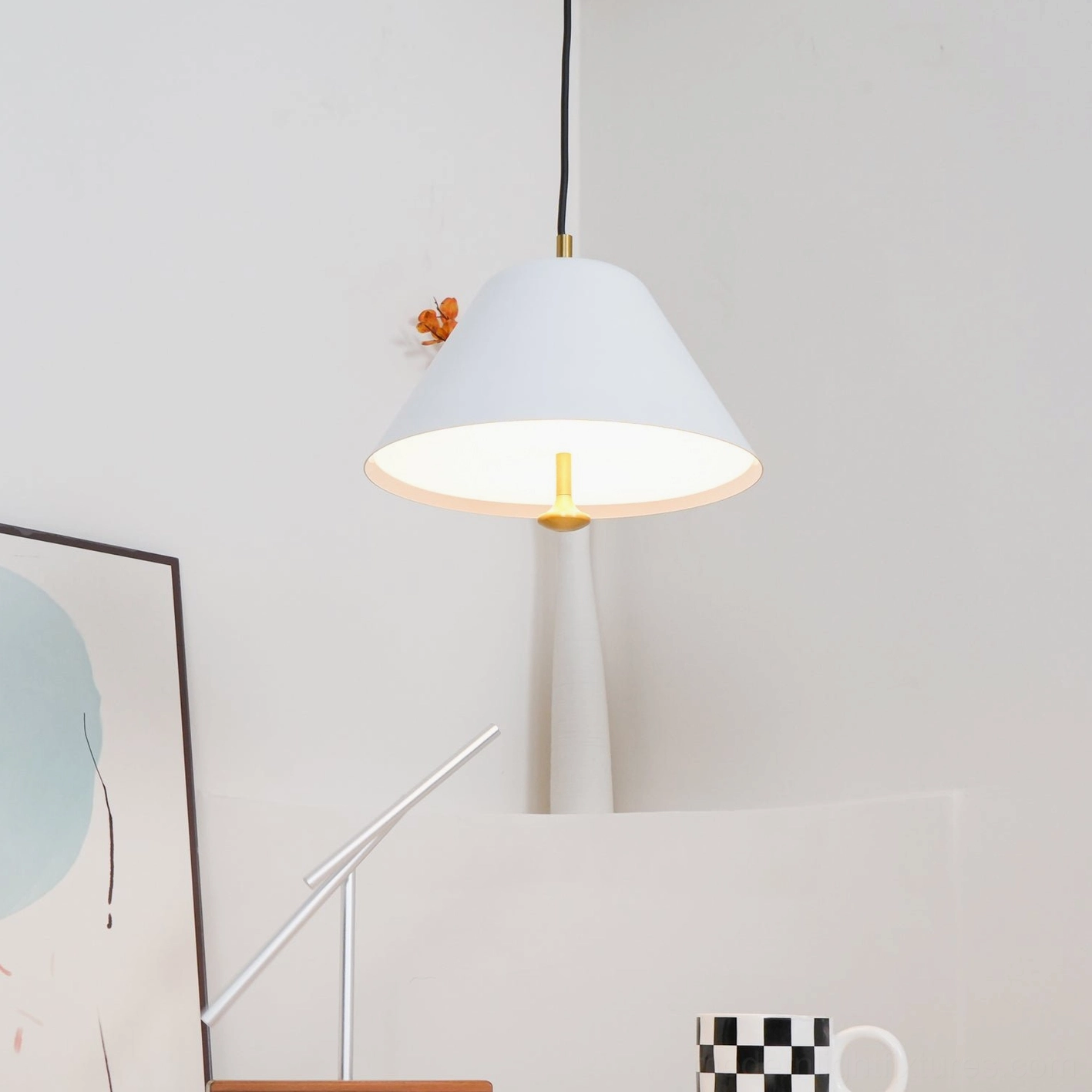 Modern dome pendant light fixture dimmer switch compatible warm light control