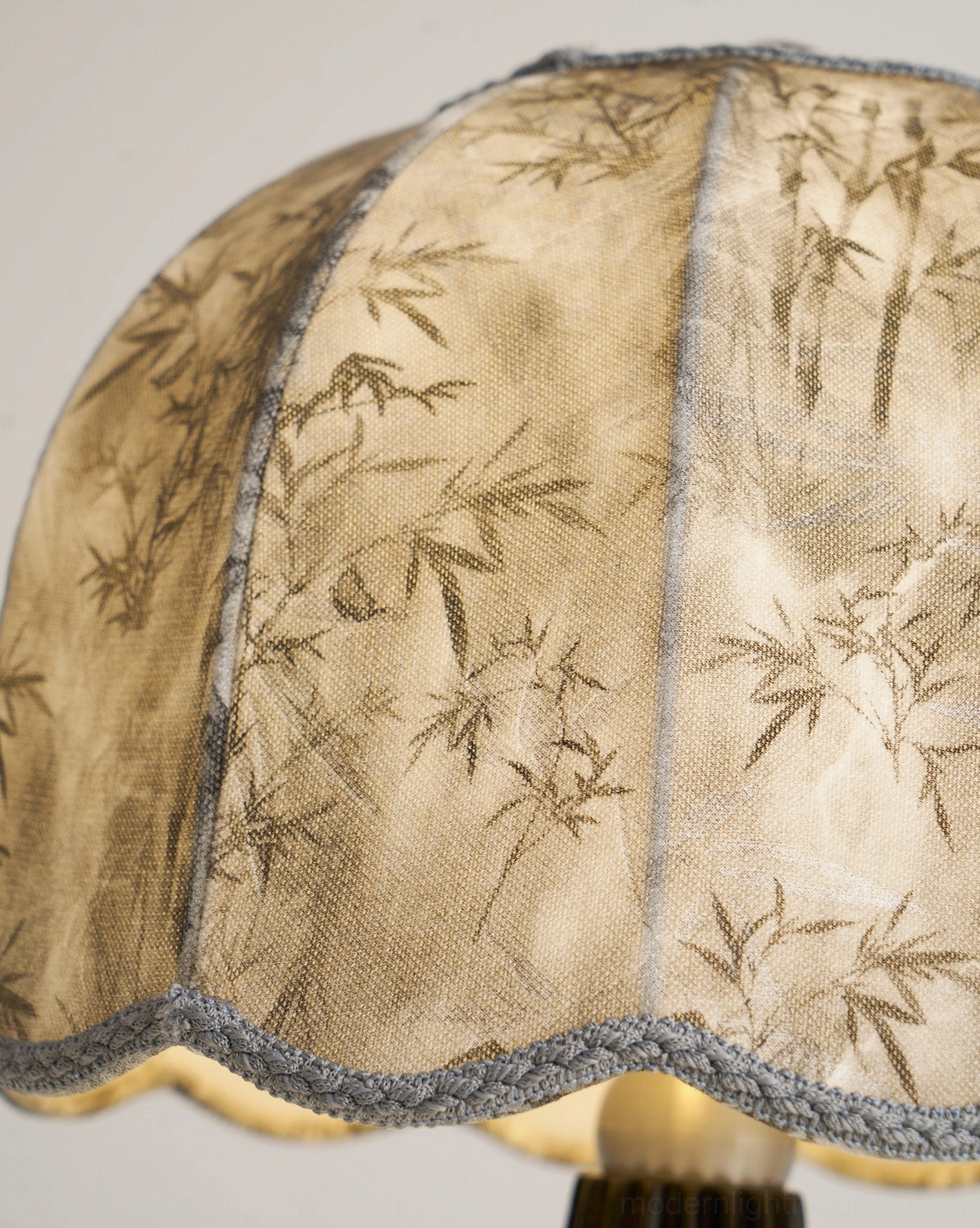 Dome shaped fabric shade pleated table lamp - soothing ambient light and soft glow