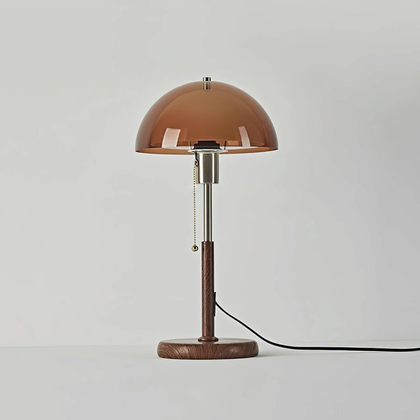 Domera amber and walnut color table lamp variant - warm mid-century modern lighting