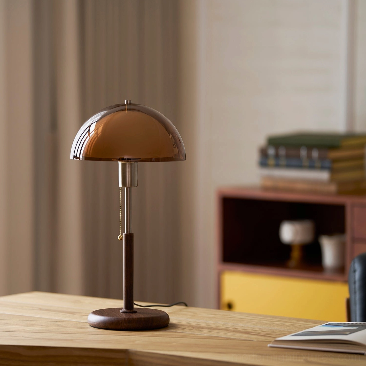 Domera dome table lamp front angle view - contemporary minimalist design