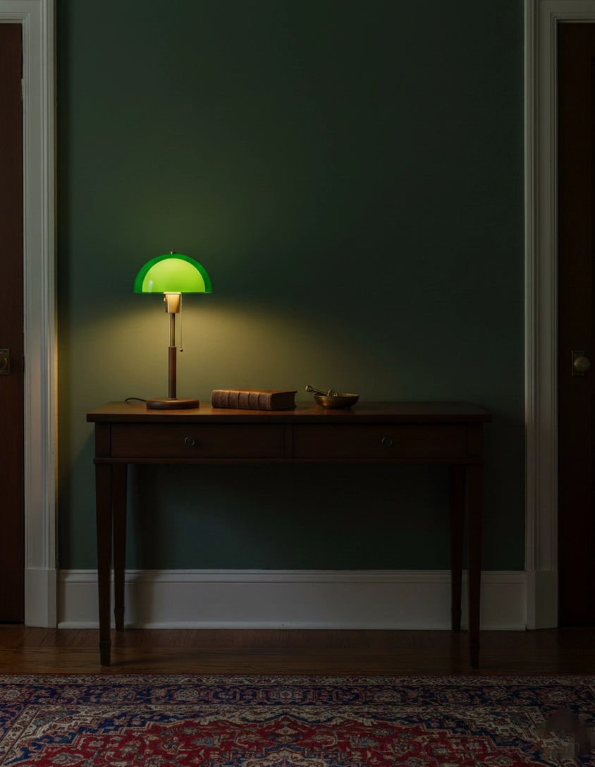 Domera dome table lamp in living room corner - accent lighting for sofa side table