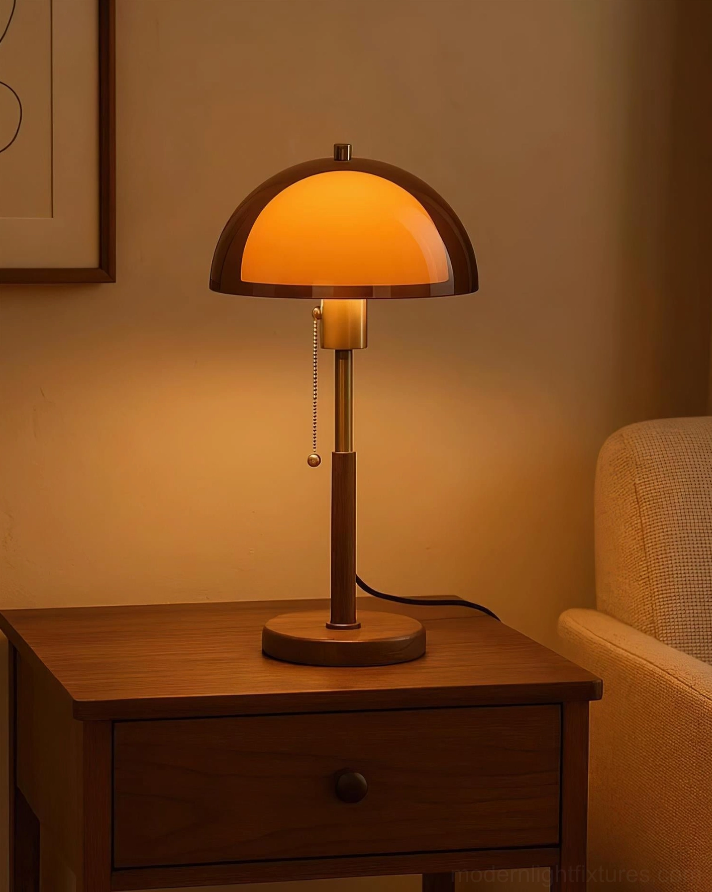 Domera dome table lamp styled on console table - entryway accent lighting