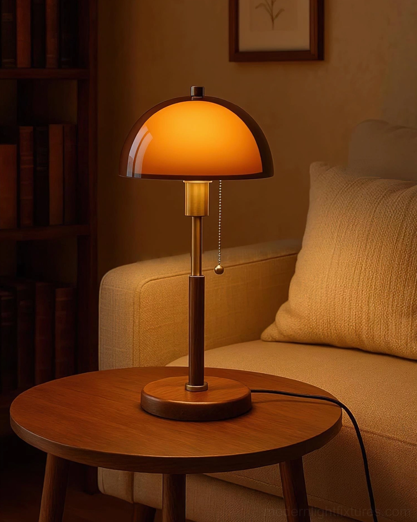 Domera table lamp beside reading chair - cozy ambient lighting setup