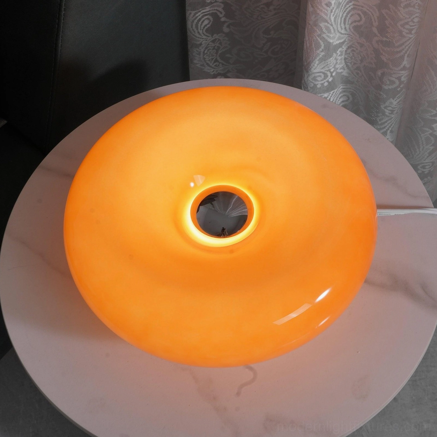Donut table lamp functional sculptural form retro aesthetic contemporary home
