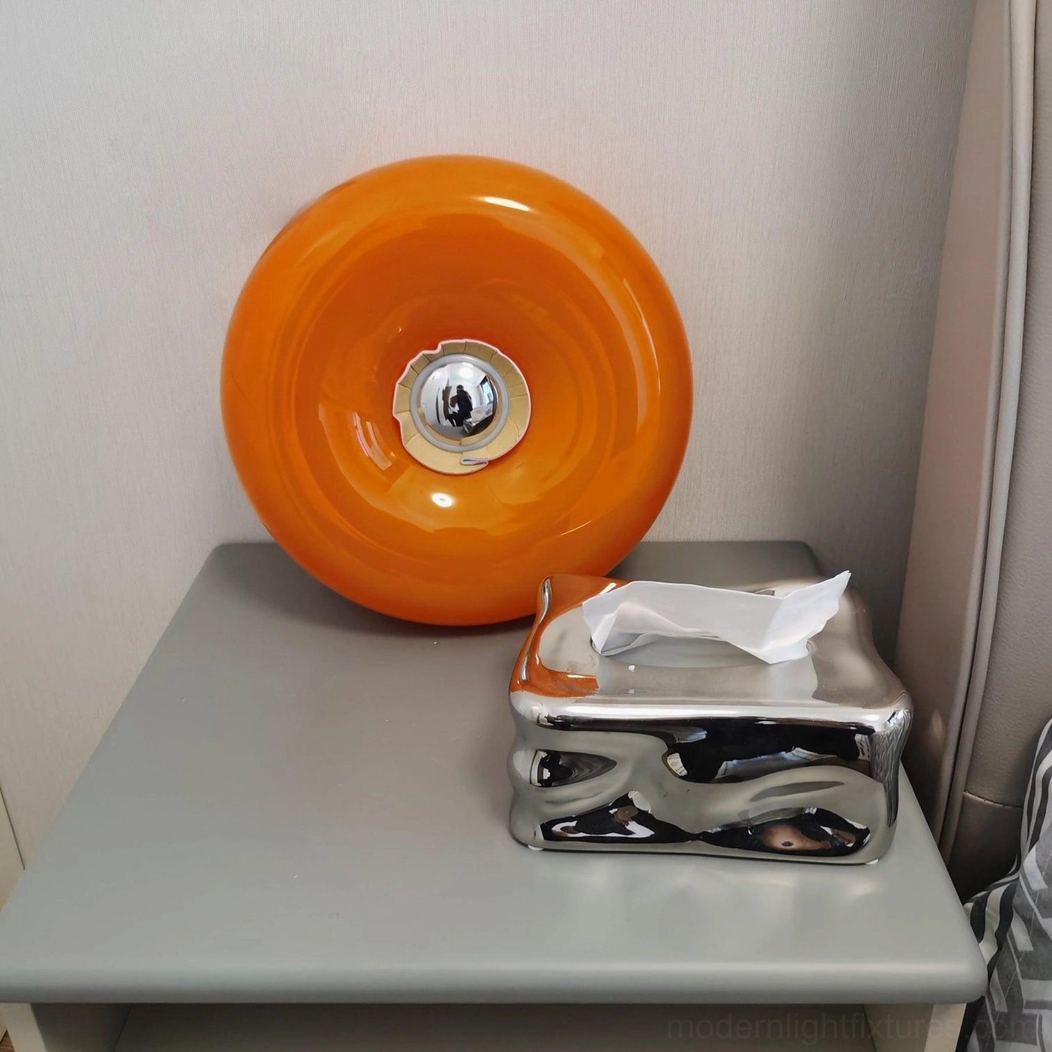 Orange donut table lamp 50000 hour LED lifespan integrated light source