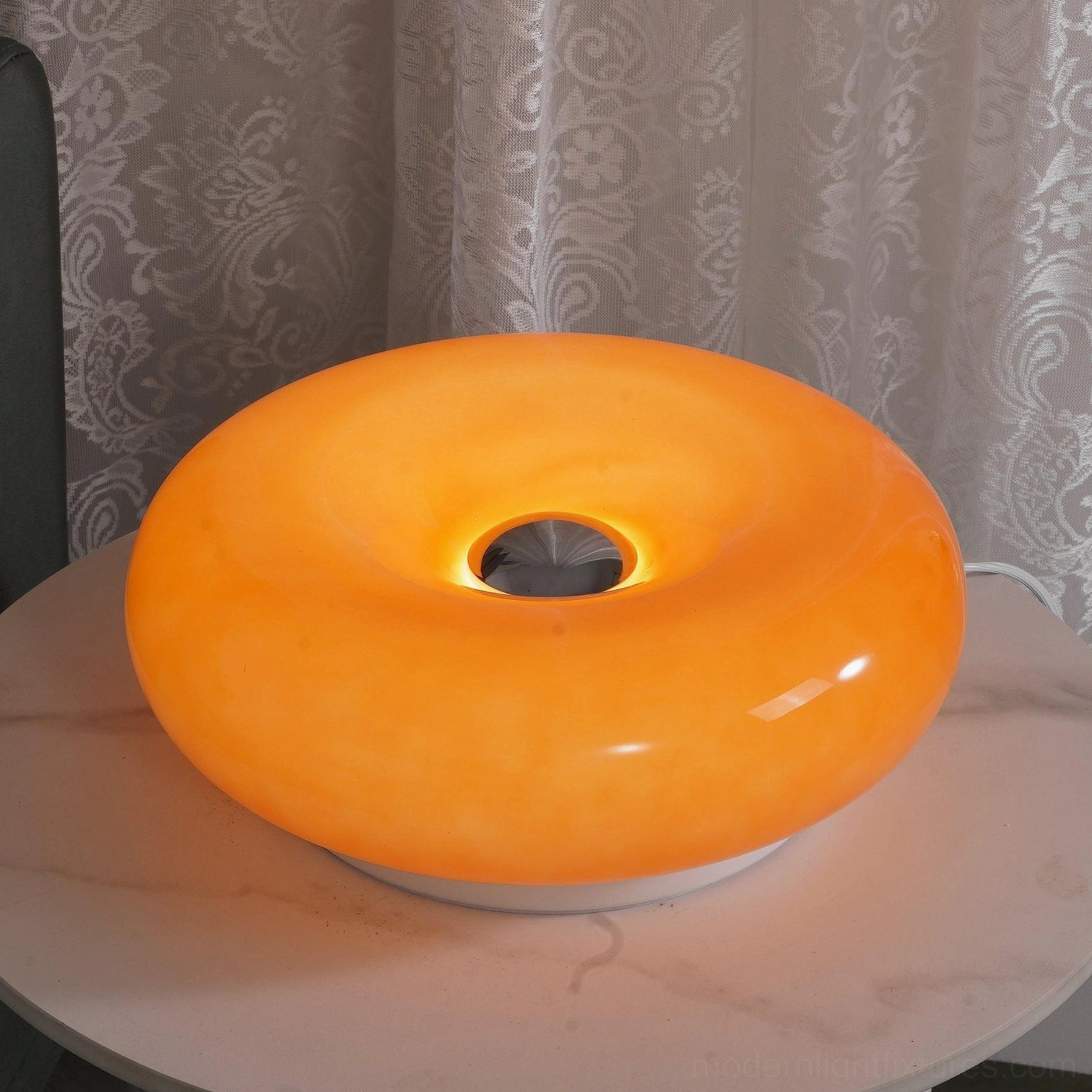 Orange donut accent lamp perfect cozy reading nook bedside table bedroom