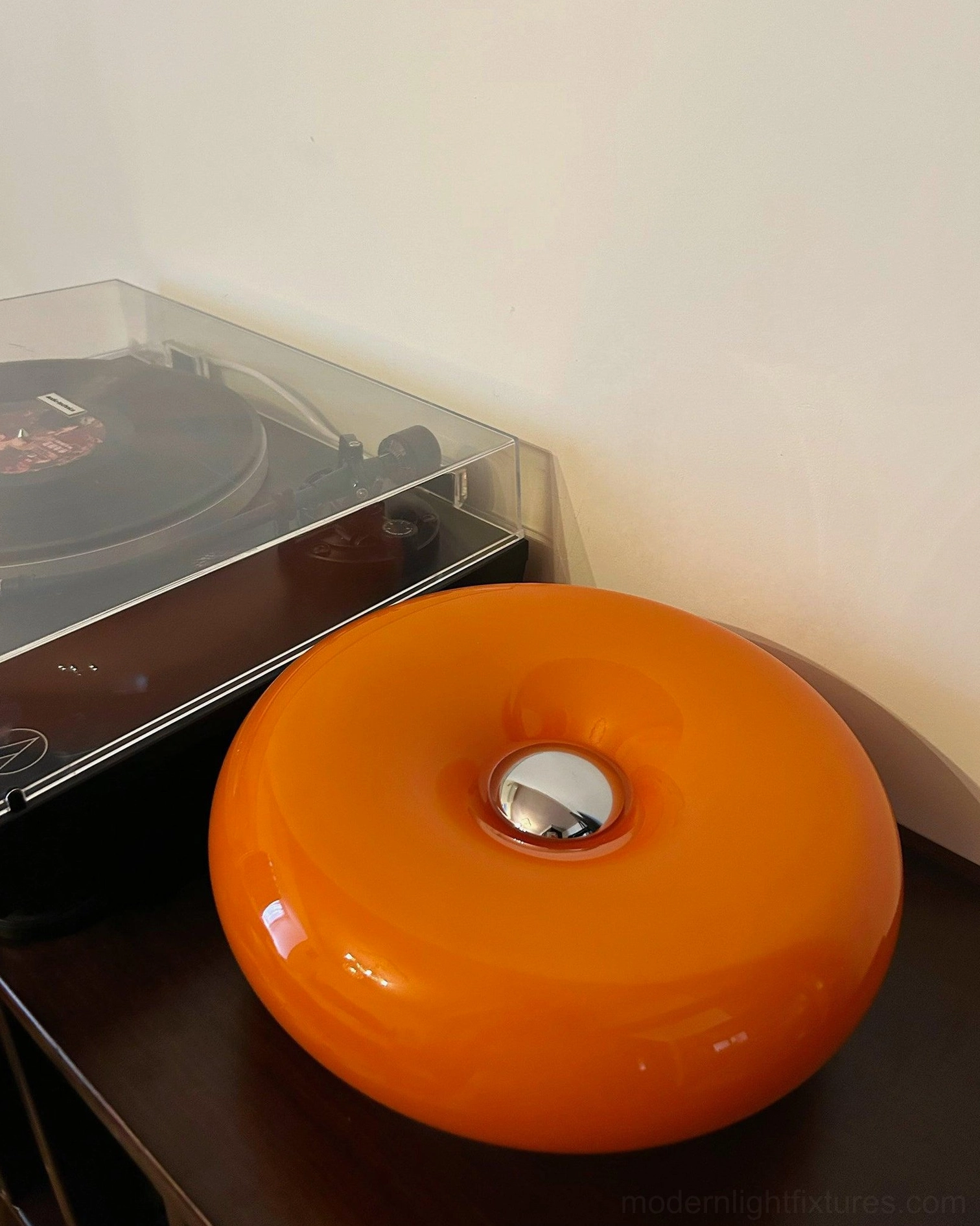 Orange donut lamp versatile styling option living room bedroom study accent lighting