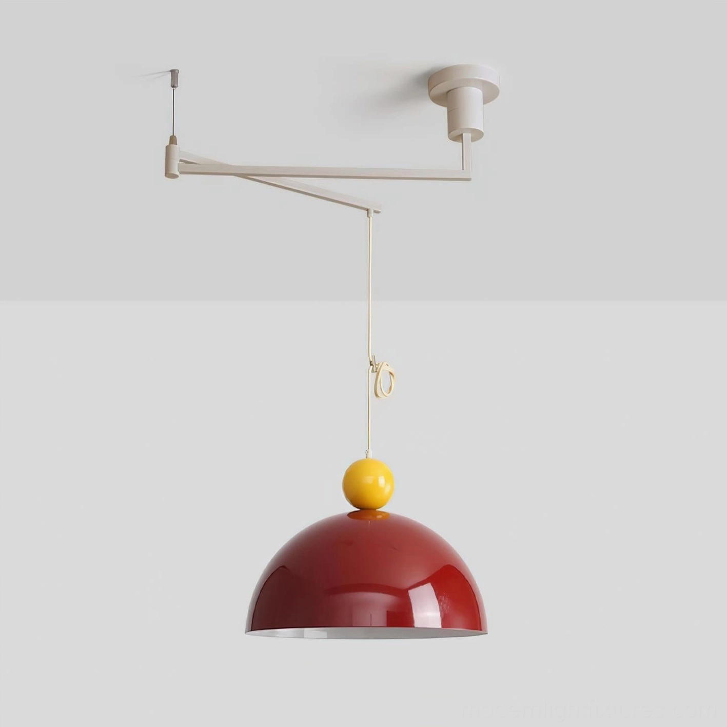Dotto contemporary pendant light installation guide showing swing arm mechanism and ceiling mount
