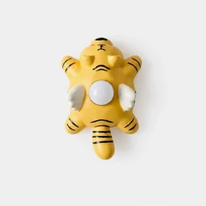 Dreamy Paws animal wall sconce with yellow tiger stripes on white background - front view