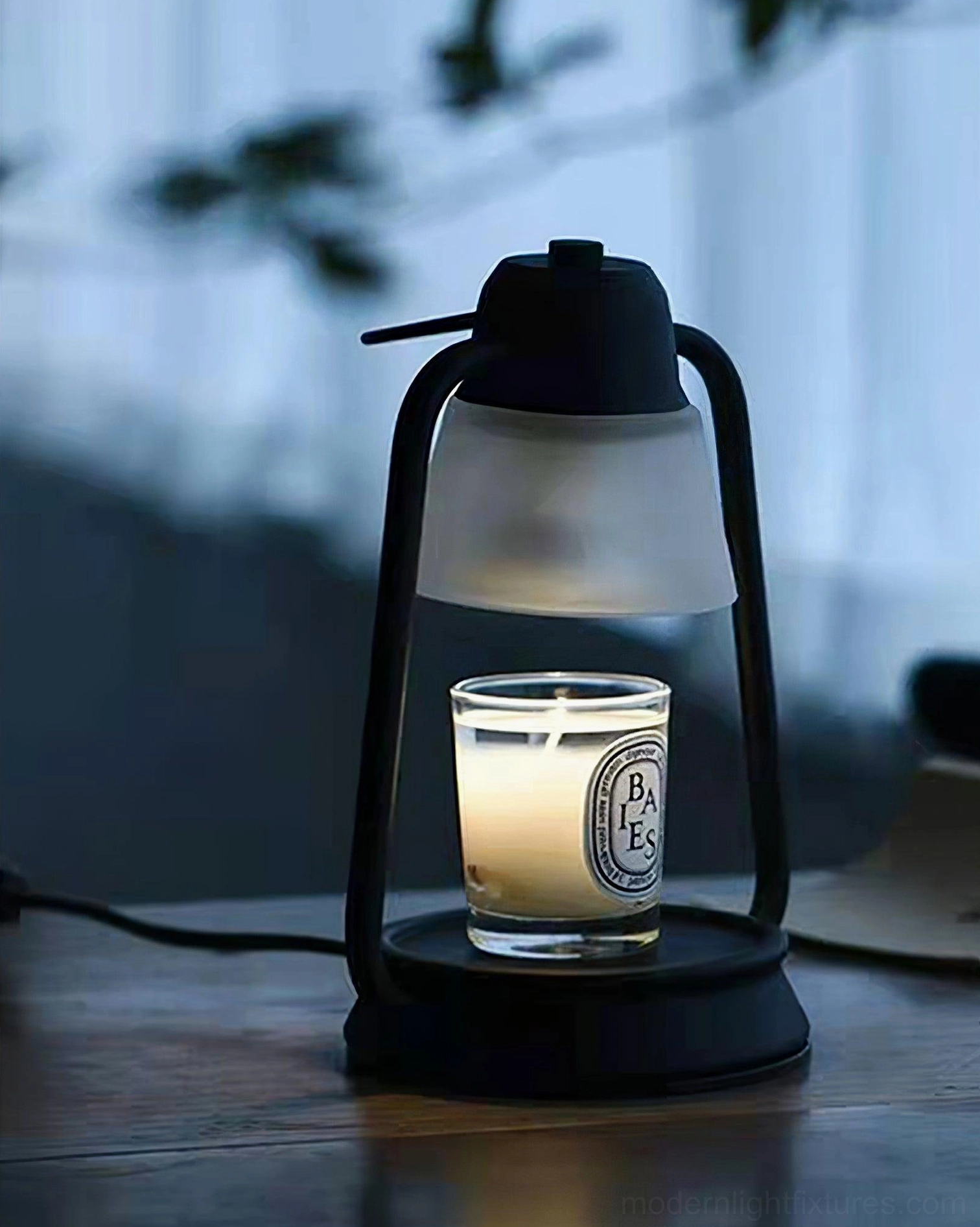 Scandinavian modern candle warmer table lamp black white color options