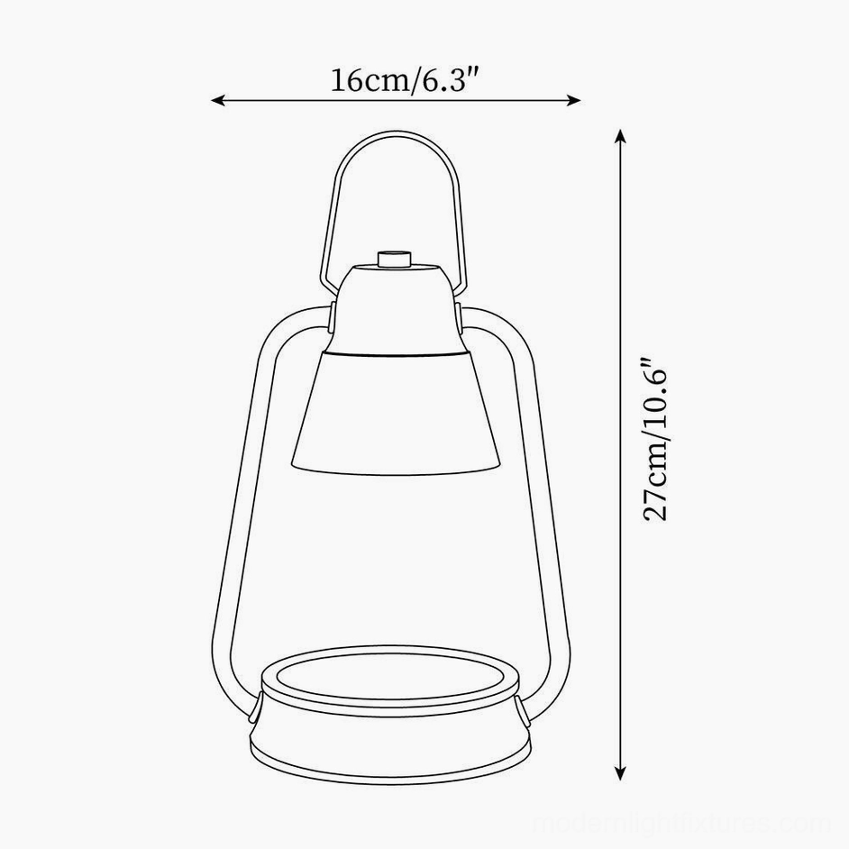 Drifter candle warmer lamp technical schematic dimensions 16cm diameter 27cm height
