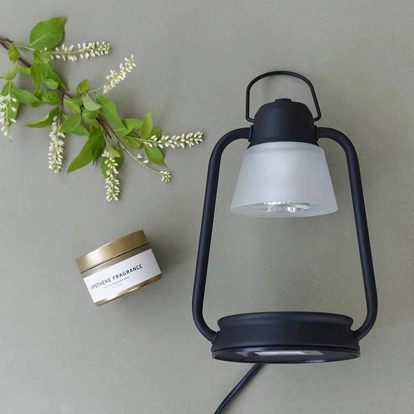 White frosted glass candle warmer lamp modern table lamp contemporary design