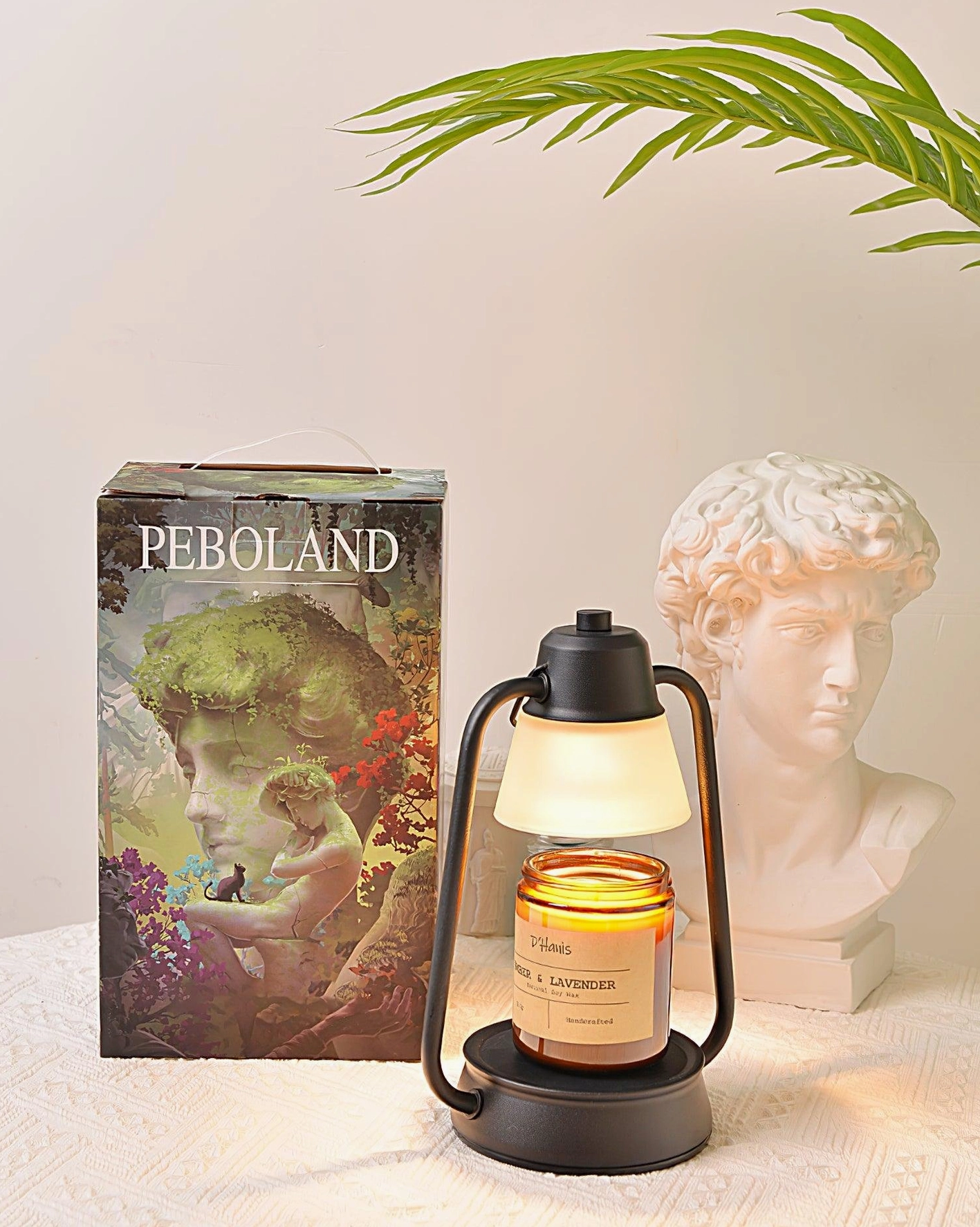 Table lamp candle warmer minimalist Scandinavian design aesthetic
