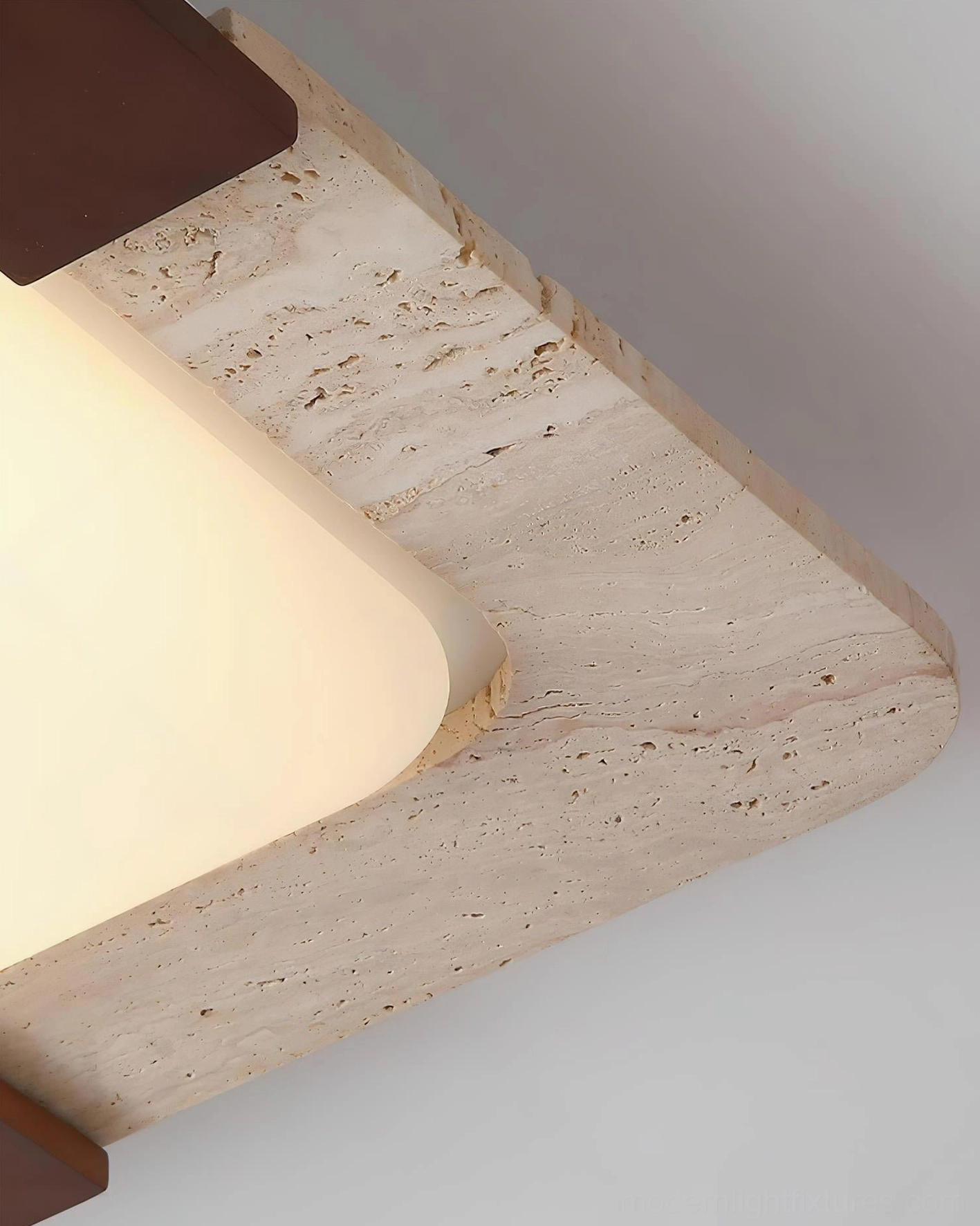 Eclora contemporary ceiling light travertine walnut integrated LED 50000 hours