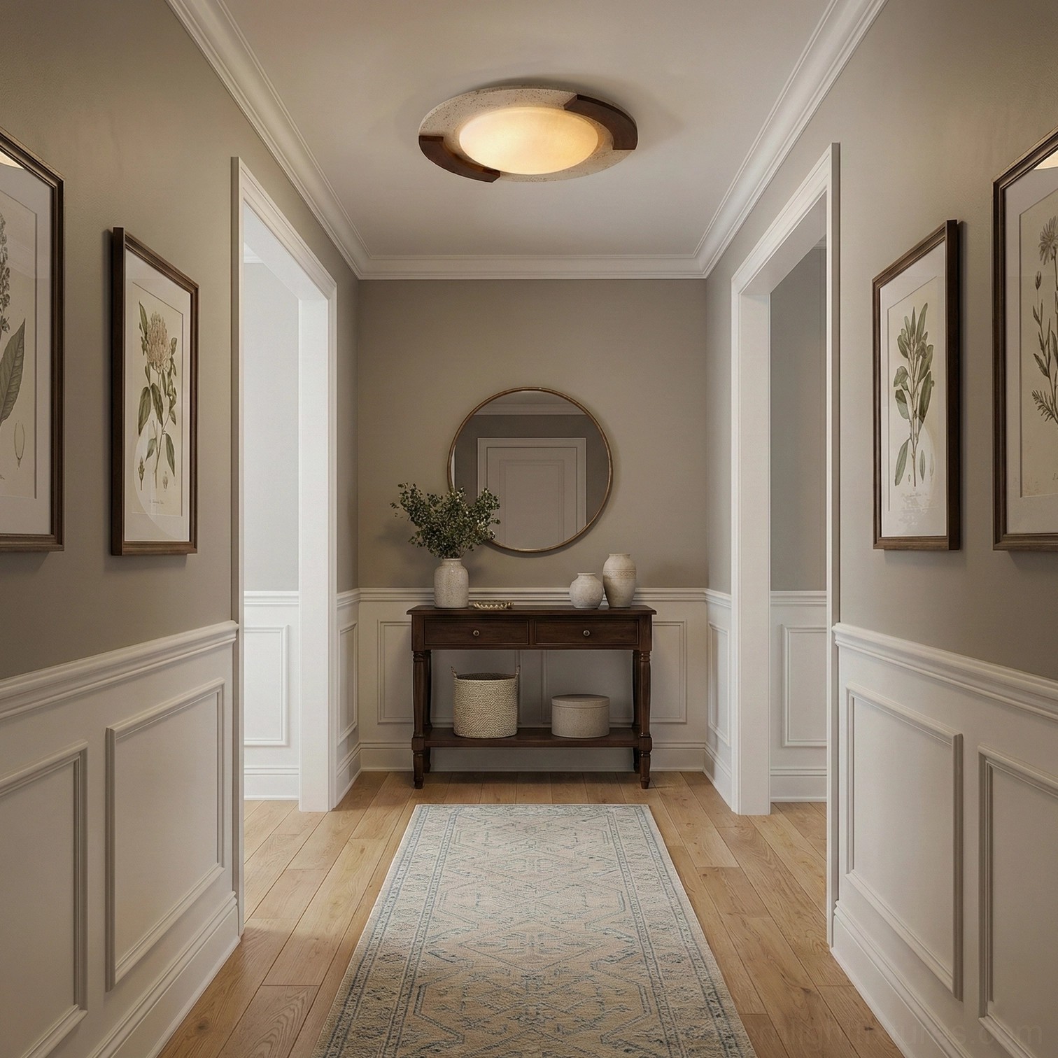 Eclora contemporary ceiling lamp travertine stone damp-rated bathroom safe fixture