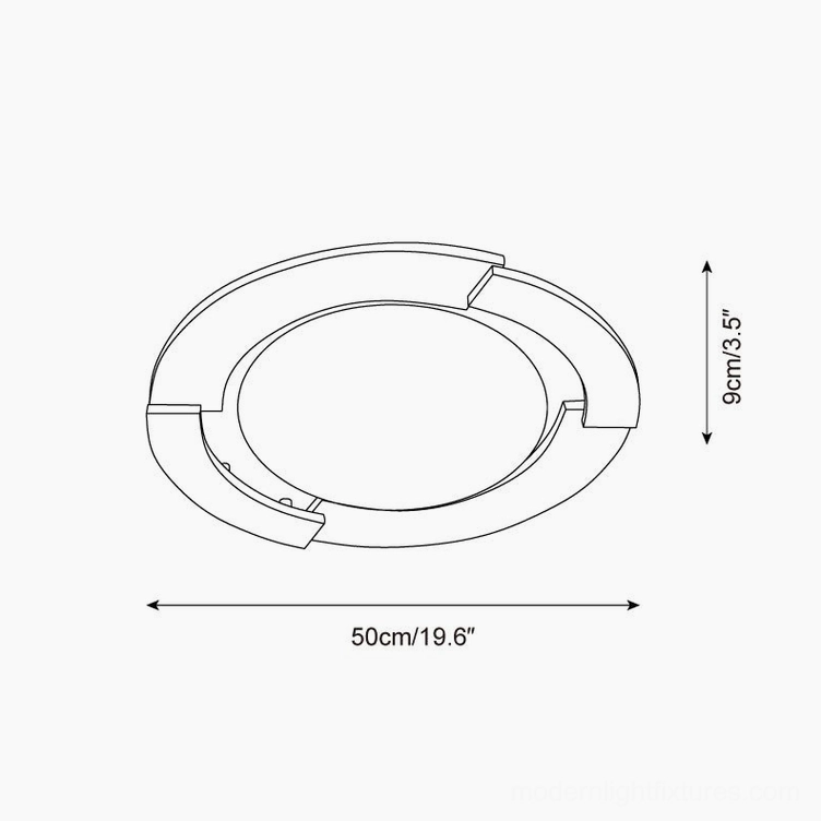 Eclora round ceiling light technical specifications and dimensions 50cm diameter