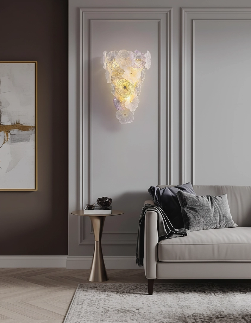 Elaria floral wall lamp with soft gradient glass shades contemporary botanical design