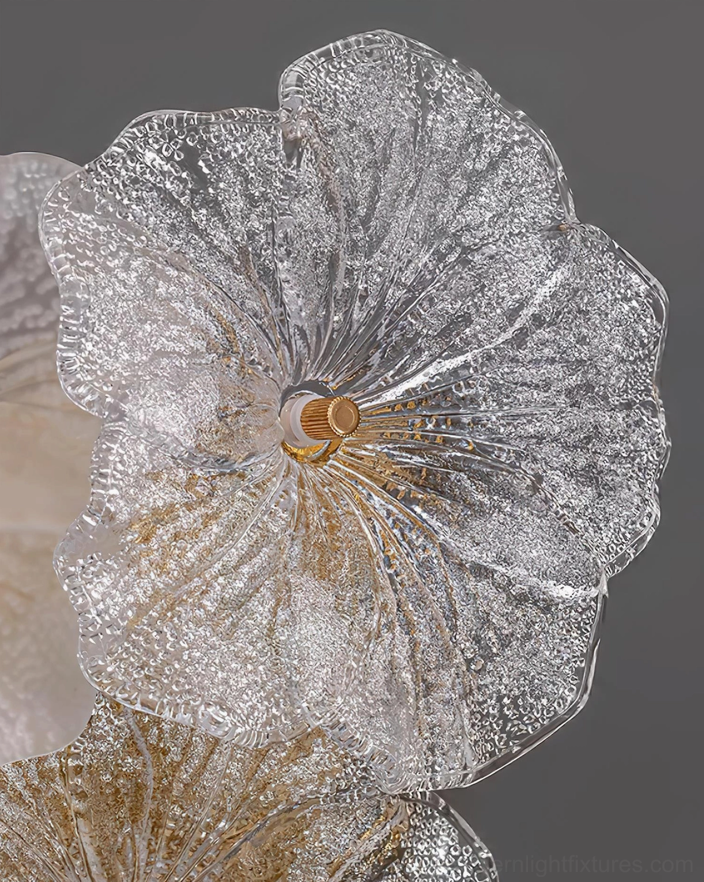 Elaria modern floral wall sconce hand-crafted artisan glass petals design