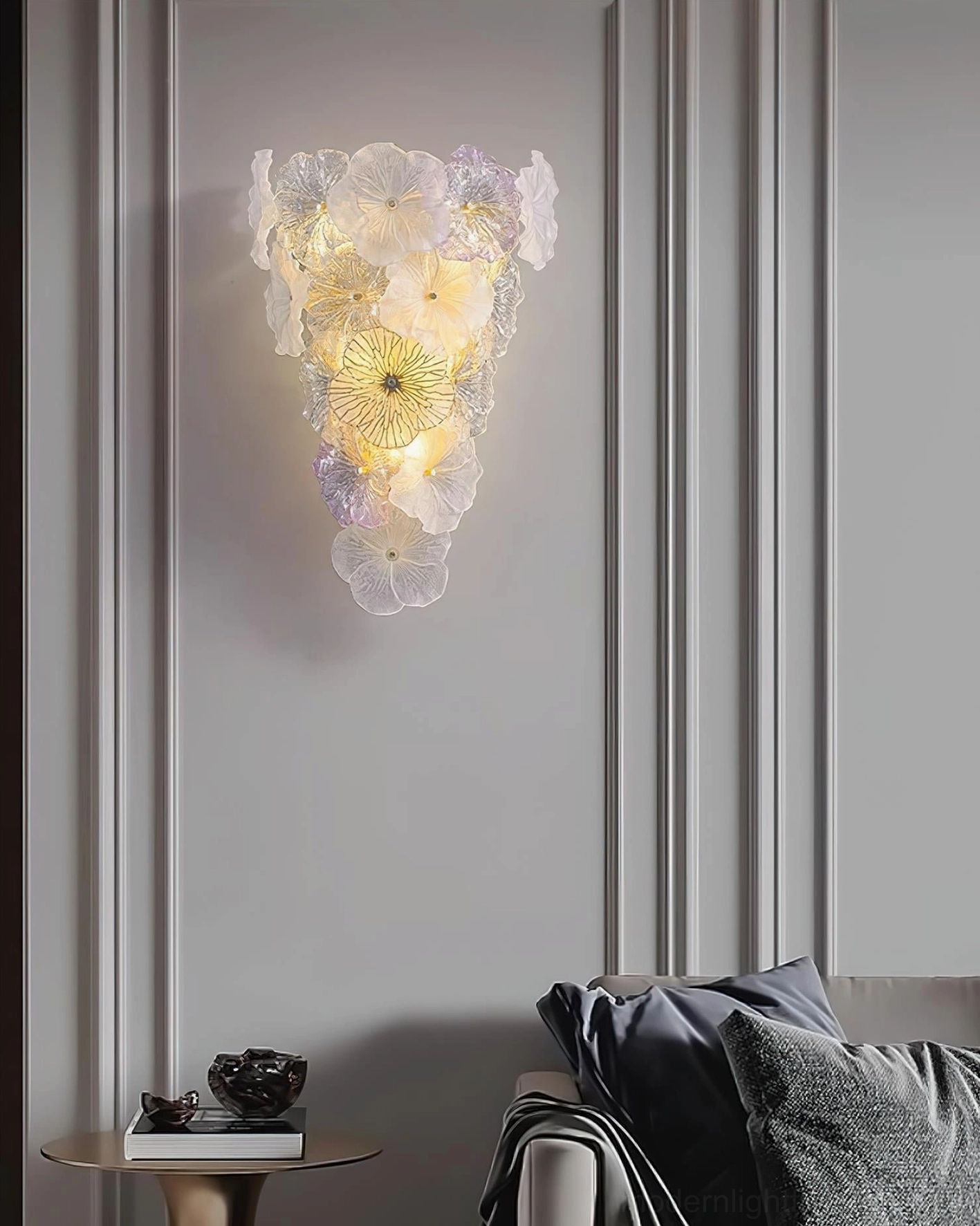Elaria statement size floral wall lamp 39cm x 56cm sculptural botanical feature