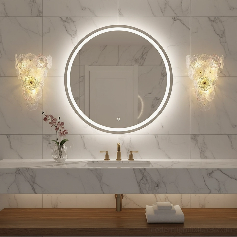 Elaria contemporary glass wall lamp layered petal structure ambient lighting