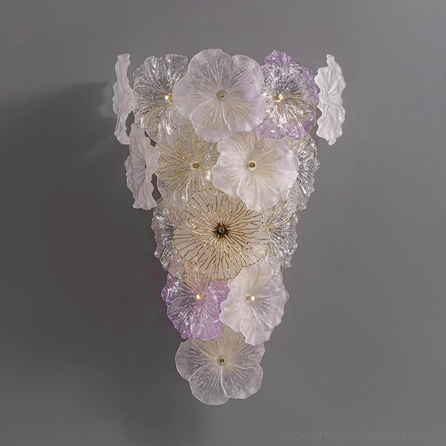 Elaria decorative wall sconce luxury botanical glass art light fixture