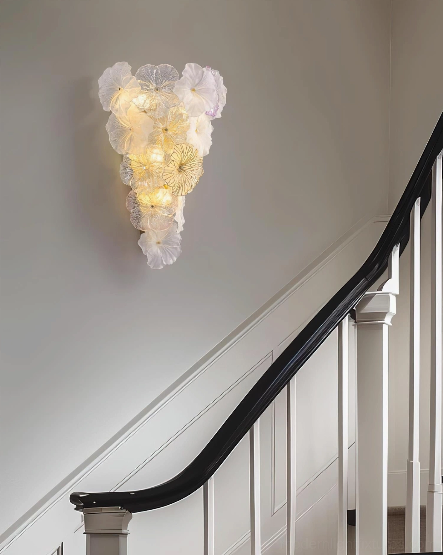 Elaria wall mounted sconce multi-color botanical glass flower petals design