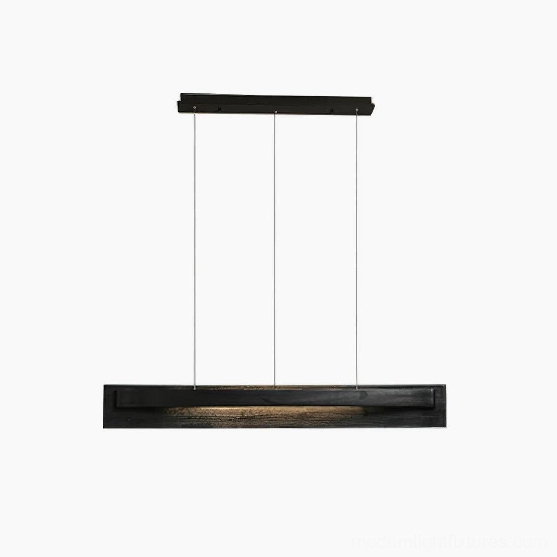 Elegant black linear wood pendant light minimalist modern dining room fixture