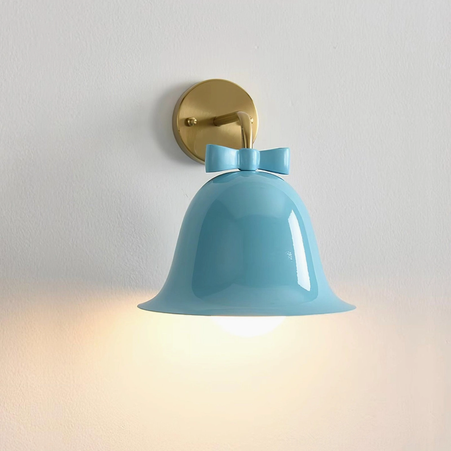 Elegant ceramic bell wall lamp with bow knot accent perfect for contemporary Scandinavian interiors