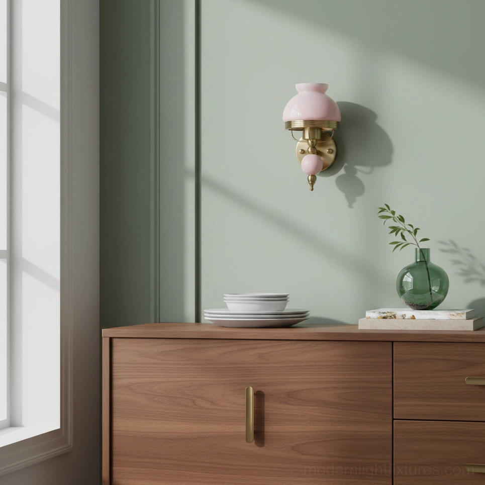 Elegant vintage wall sconce showcasing frosted glass with floral motif and brass metalwork