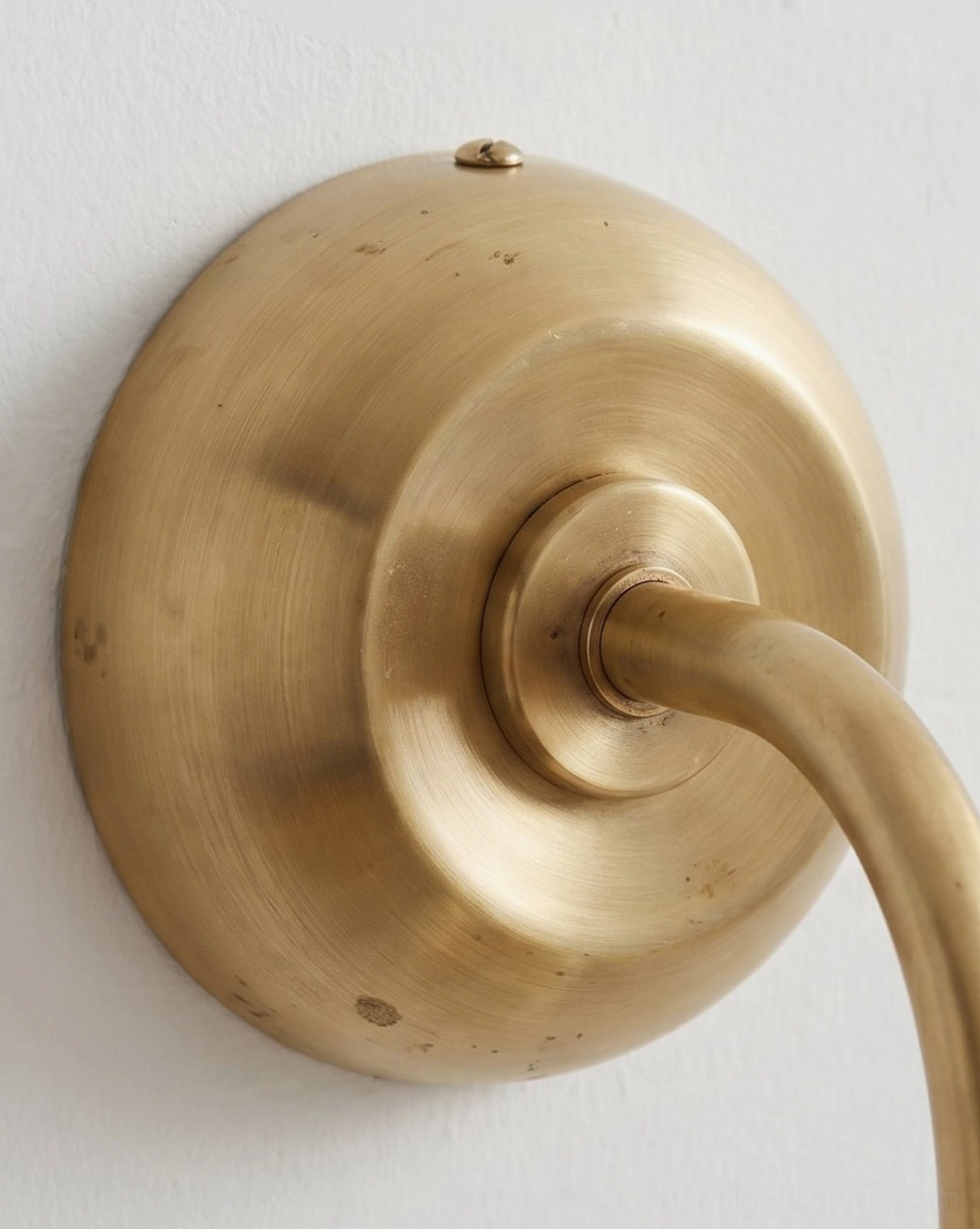 Elio alabaster globe wall sconce translucent white stone with aged brass hardware close-up view
