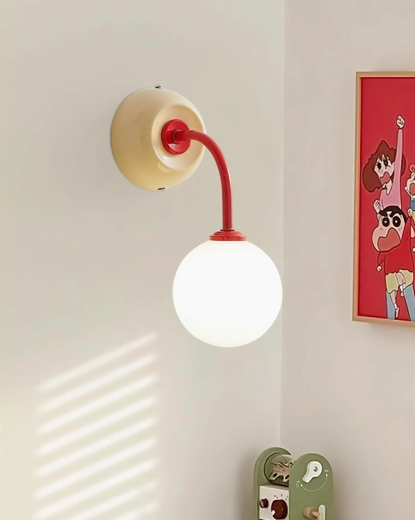 Elio wall sconce installed as bedroom reading lamp providing soft focused illumination