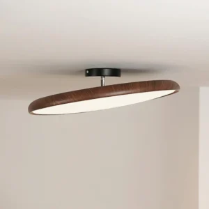 Ellos modern LED ceiling light installed in residential interior with matte black ceiling