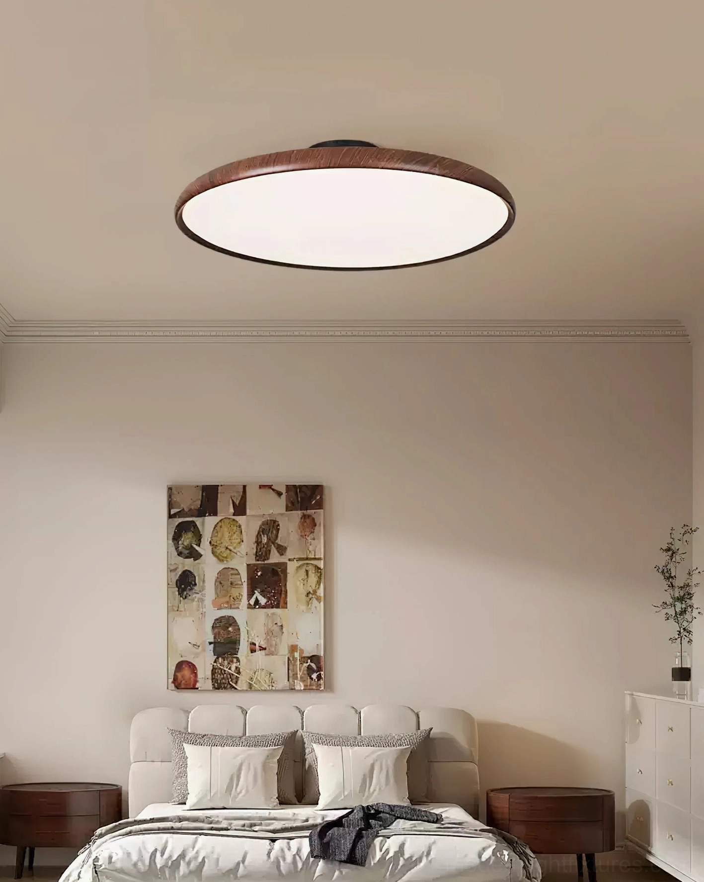 Ellos ceiling light fixture showing warm 3000K light distribution and even illumination