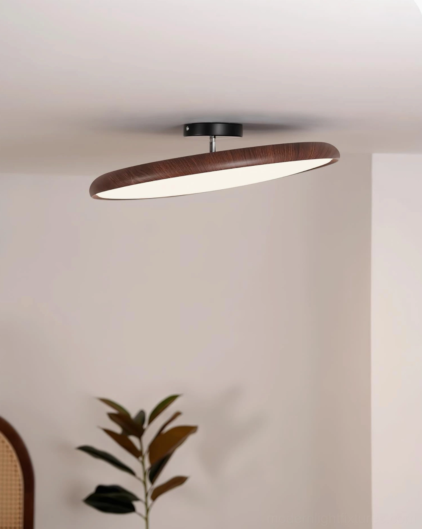 Ellos LED ceiling light integrated fixture detail showing no replaceable bulb design