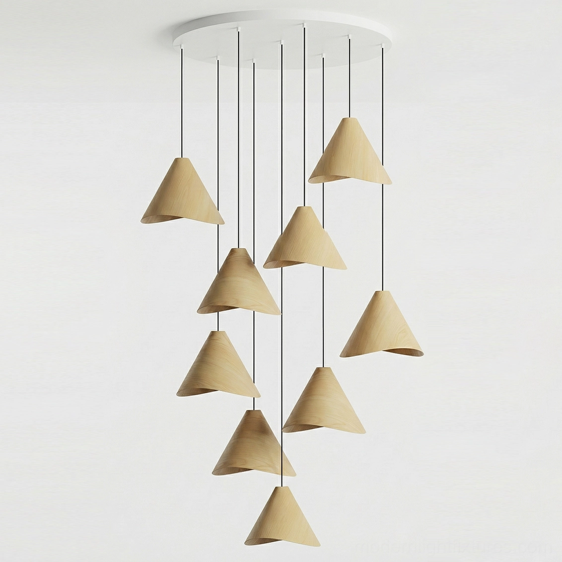 Elmira wooden pendant light in commercial hospitality boutique hotel curated design environment installation
