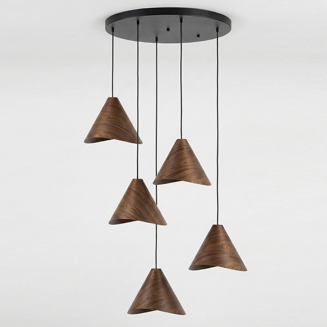 Elmira wooden pendant light in home office studio space providing soft non-glare focused task illumination