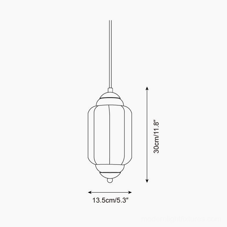 Eloise glass pendant light technical specification drawing orthographic view dimensions