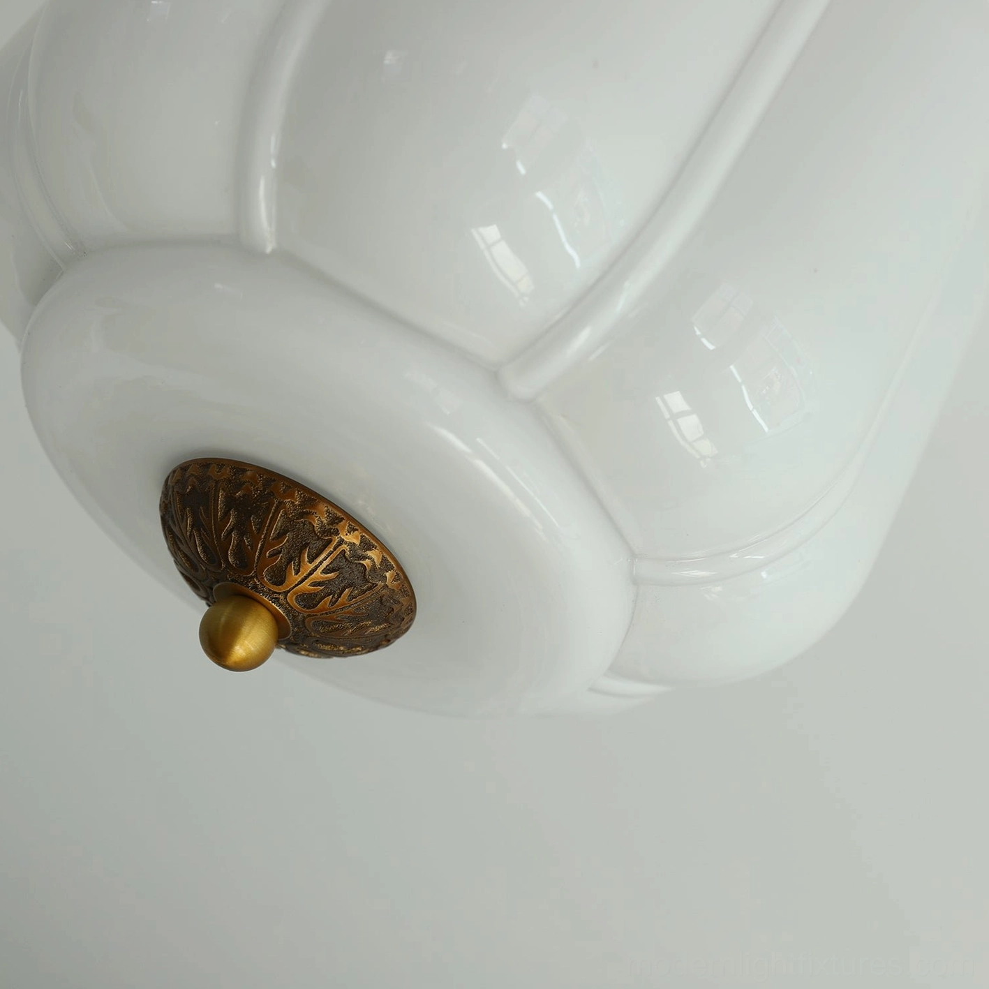 Minimalist ceiling light fixture opaline glass Scandinavian design