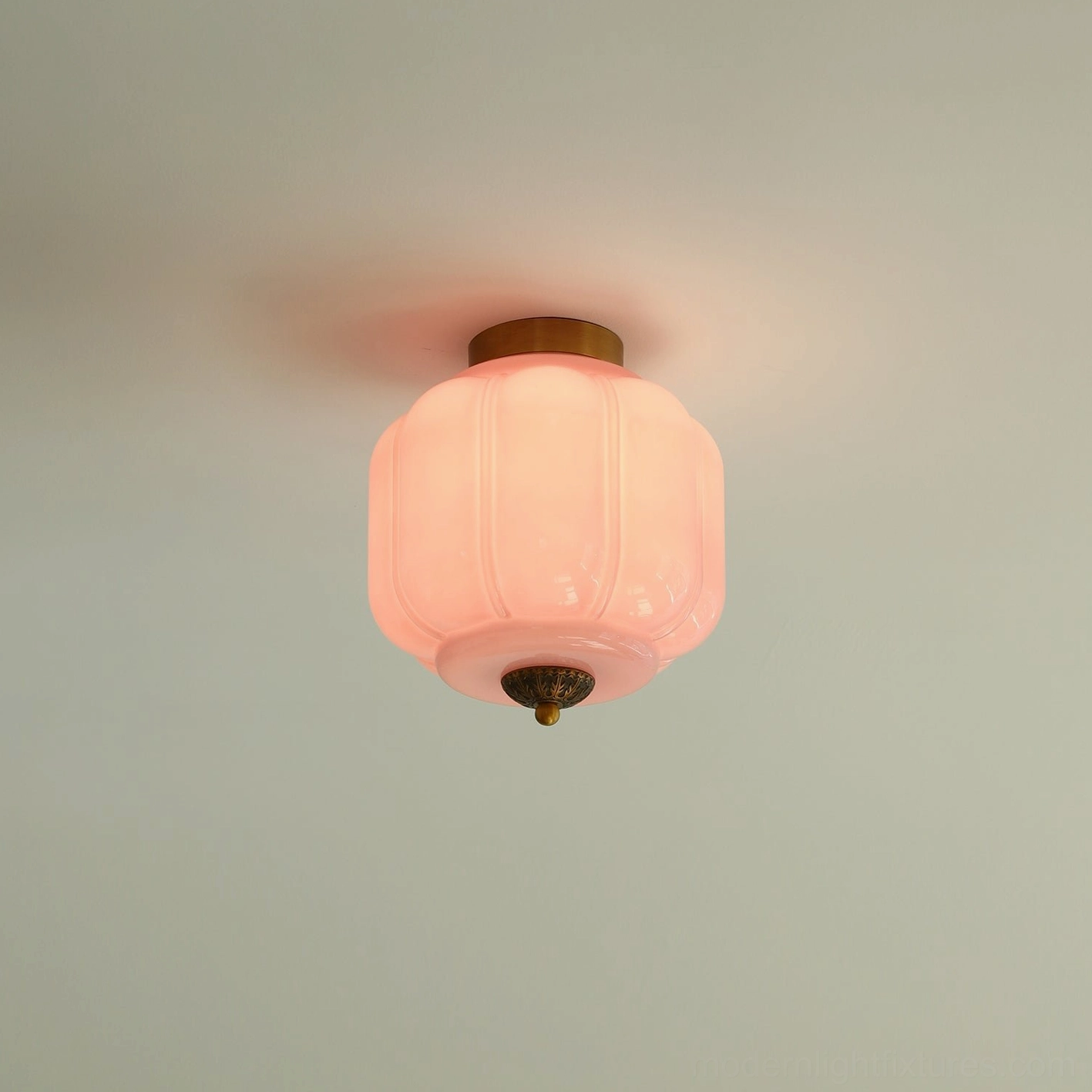 Modern opaline glass ceiling light fixture with soft diffused illumination