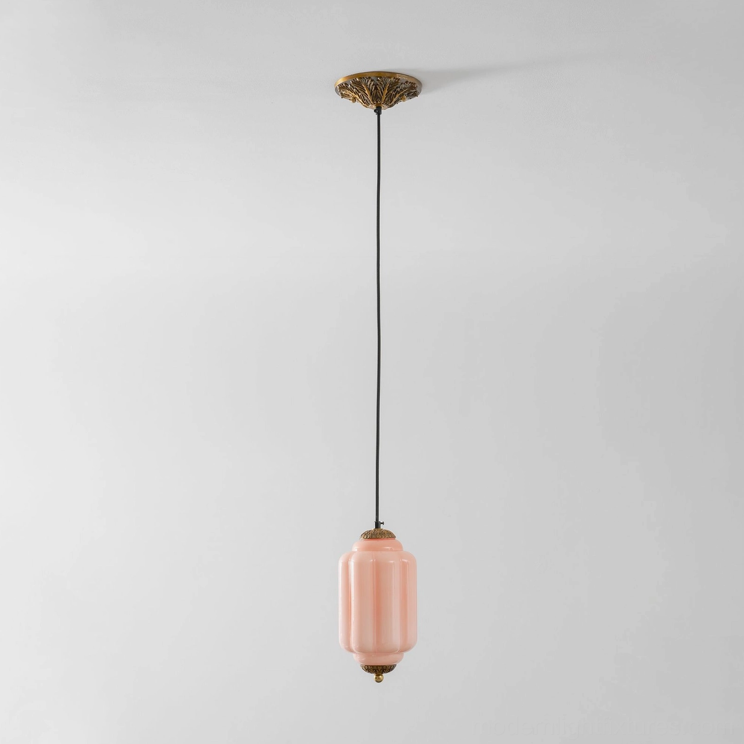 Pendant lamp fixture antique brass hardware assembly